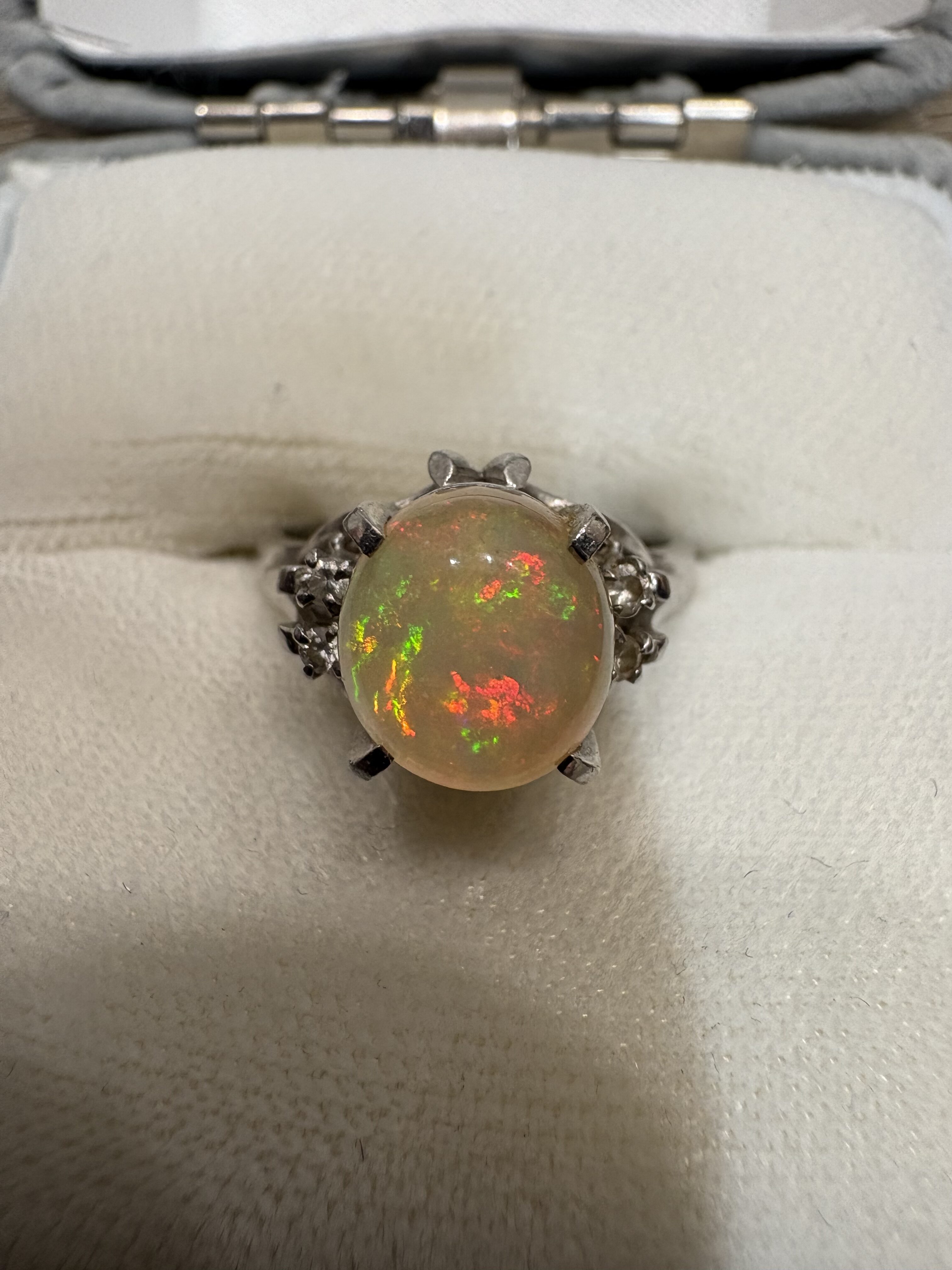 プラチナ　オパールリング